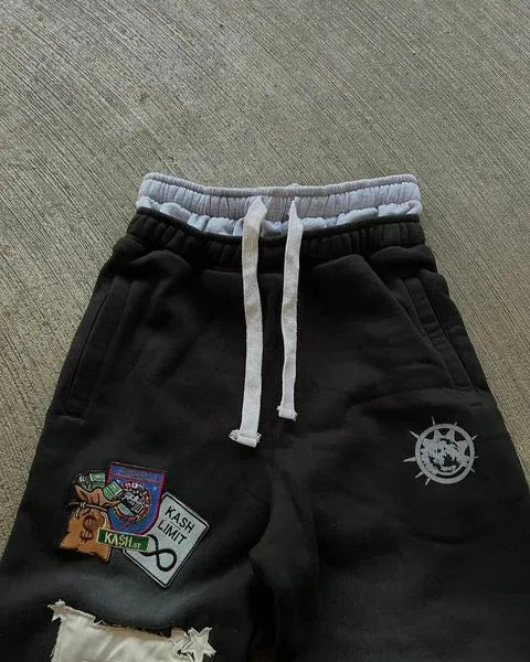 Y2K Embroidered Gothic Street Pants