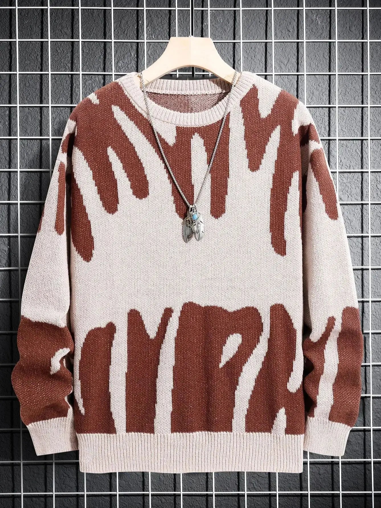 DARK GRAPHIC KNIT SWEATER