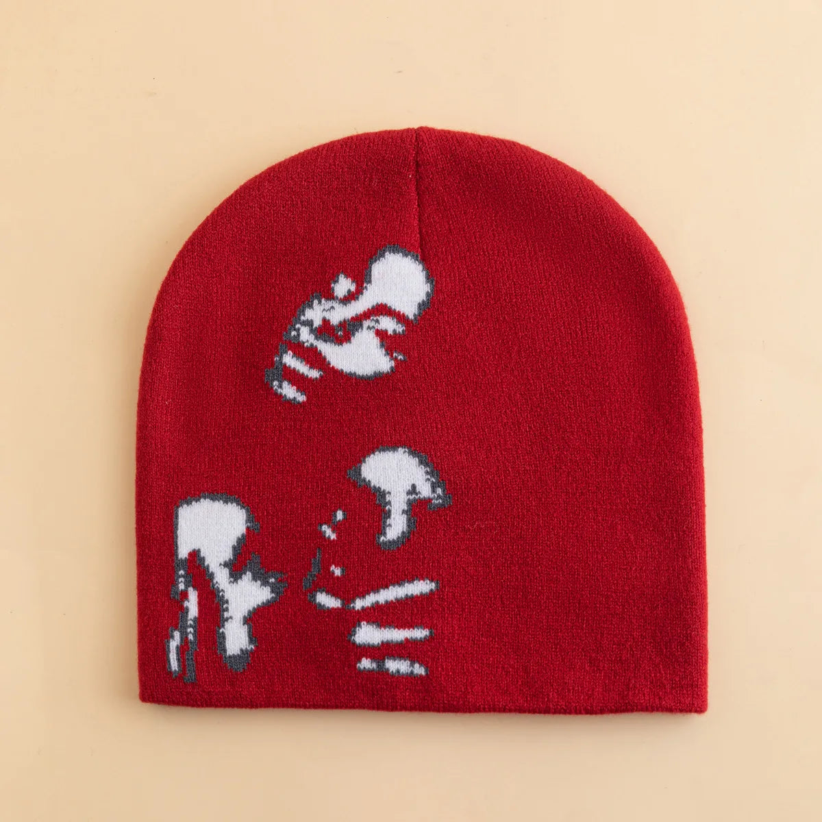 PRINTED WOMAN GRAPHIC KNIT BEANIE HAT