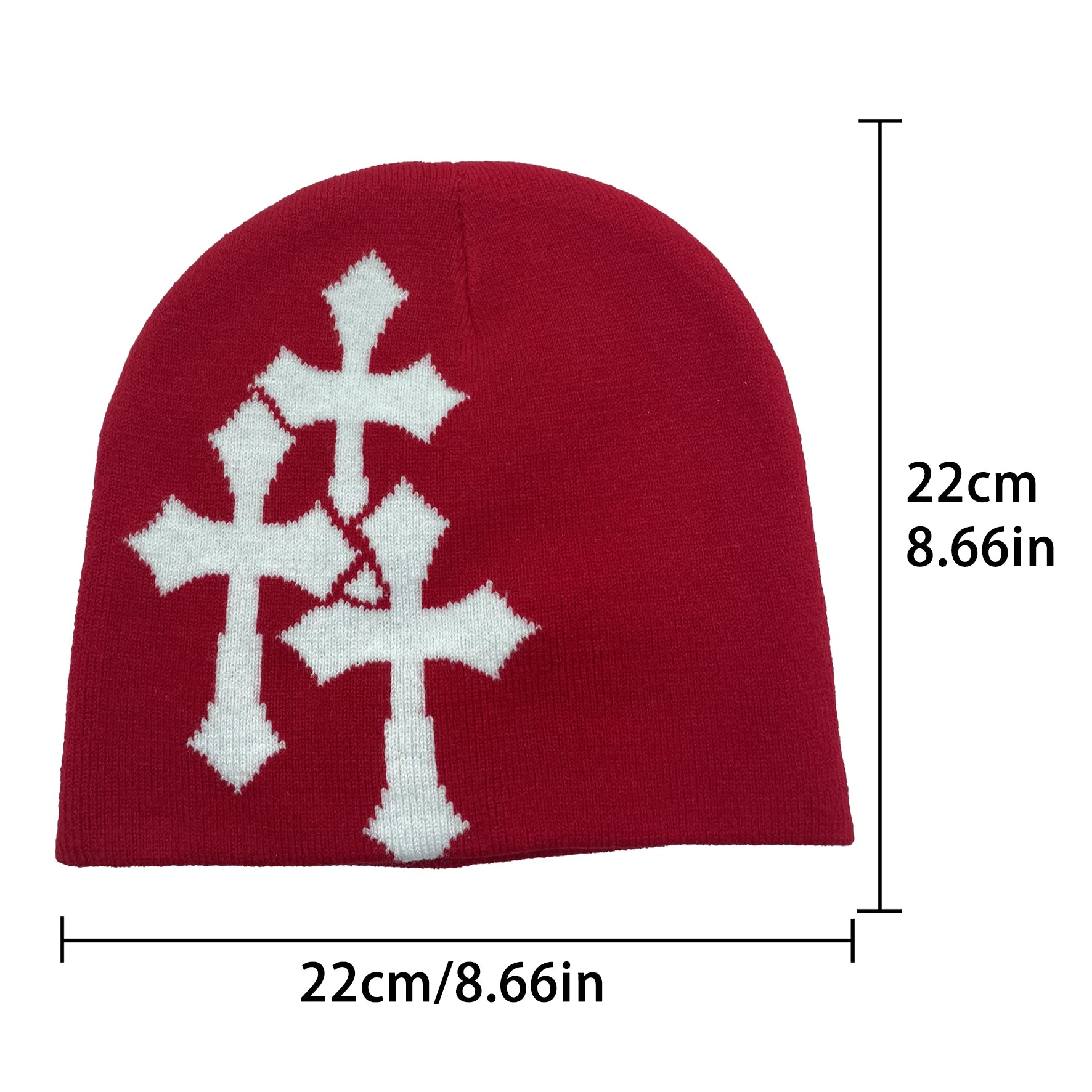 Y2K CRUCIFIX JACQUARD BEANIE