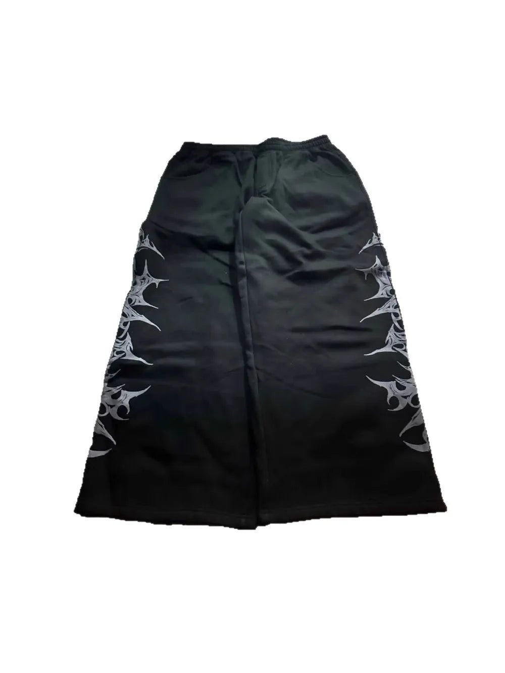 UNISEX GRAY AND CREAM Y2K GRAPHIC JOGGERS