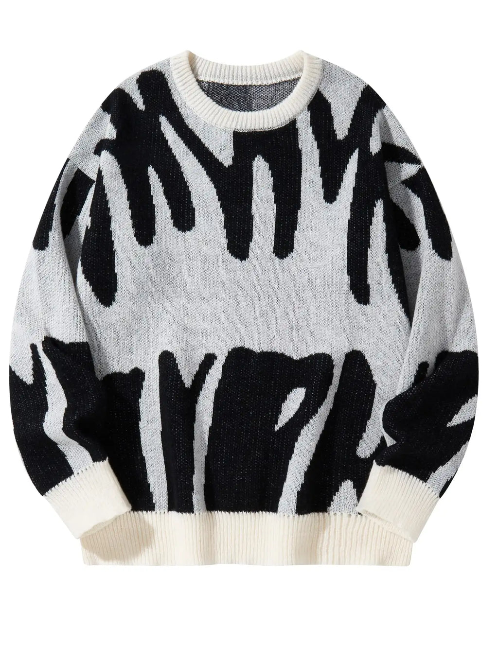 DARK GRAPHIC KNIT SWEATER