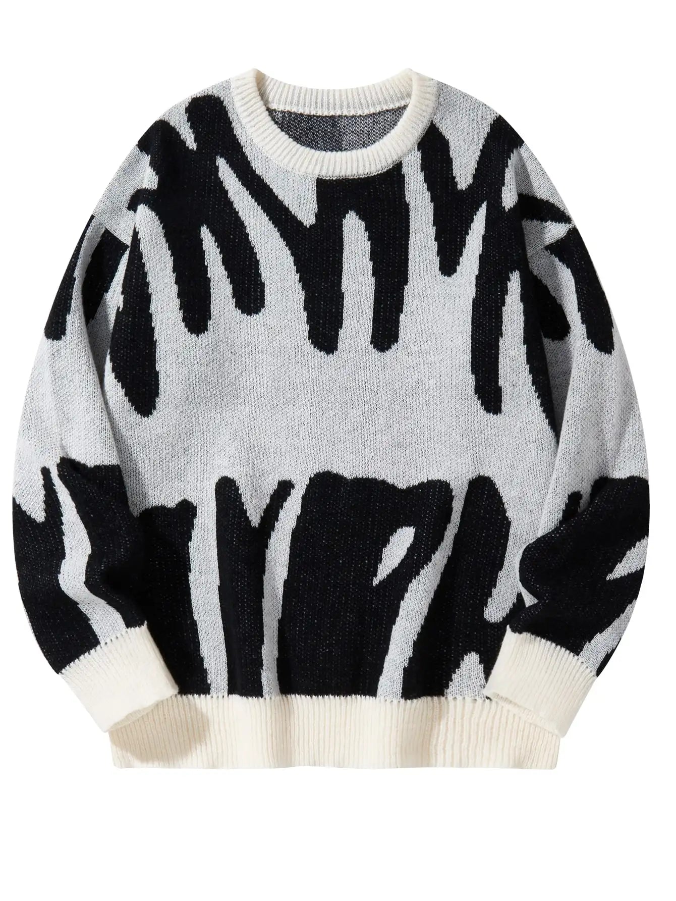 DARK GRAPHIC KNIT SWEATER