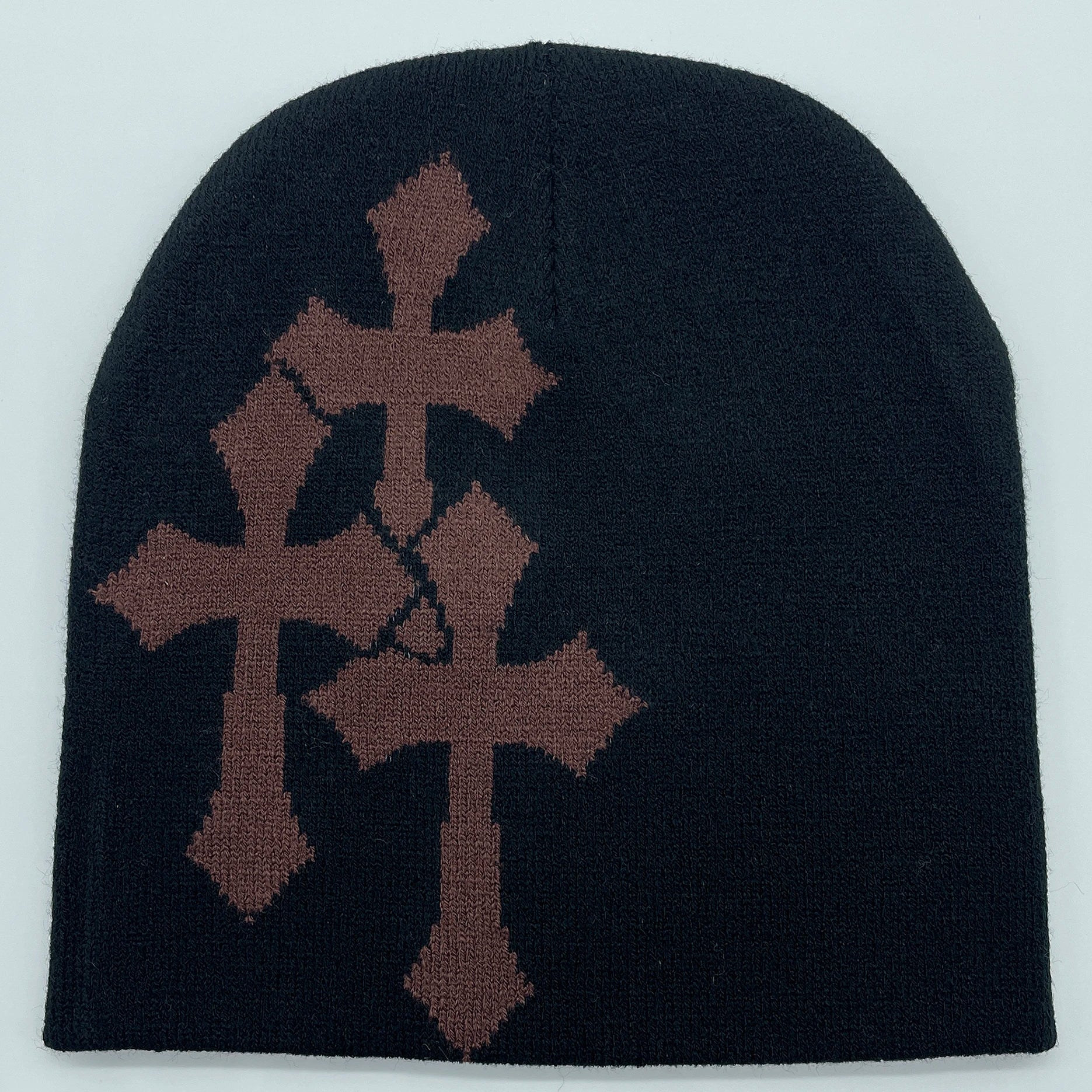 Y2K CRUCIFIX JACQUARD BEANIE