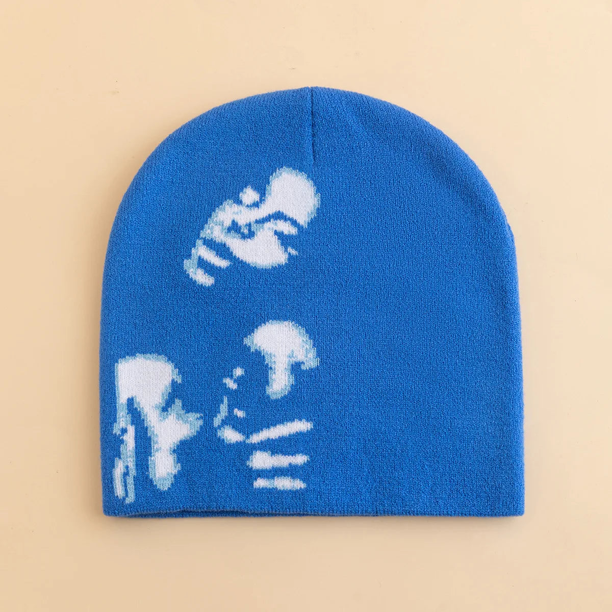 PRINTED WOMAN GRAPHIC KNIT BEANIE HAT