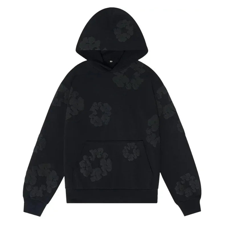 DENIM TEARS Floral Hoodie Slim Fit Pullover Hoodie