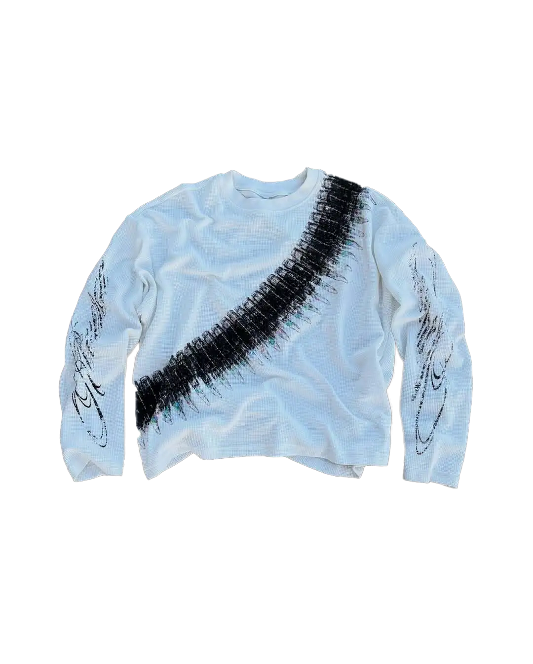 BULLET LETTER PRINT LONG SLEEVE T-SHIRT