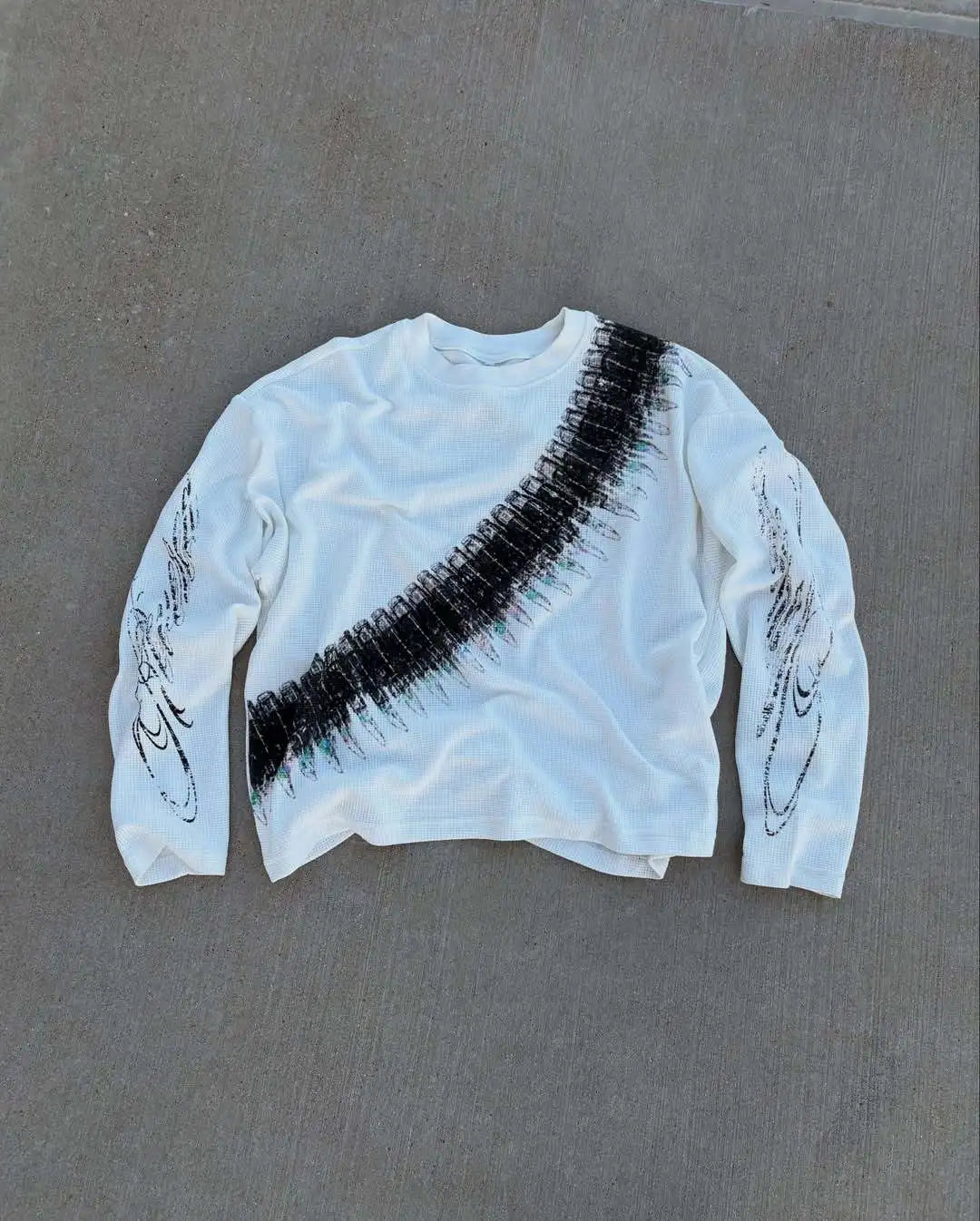 Y2K Bullet Letter Print Long Sleeve T-Shirt – Unisex Streetwear