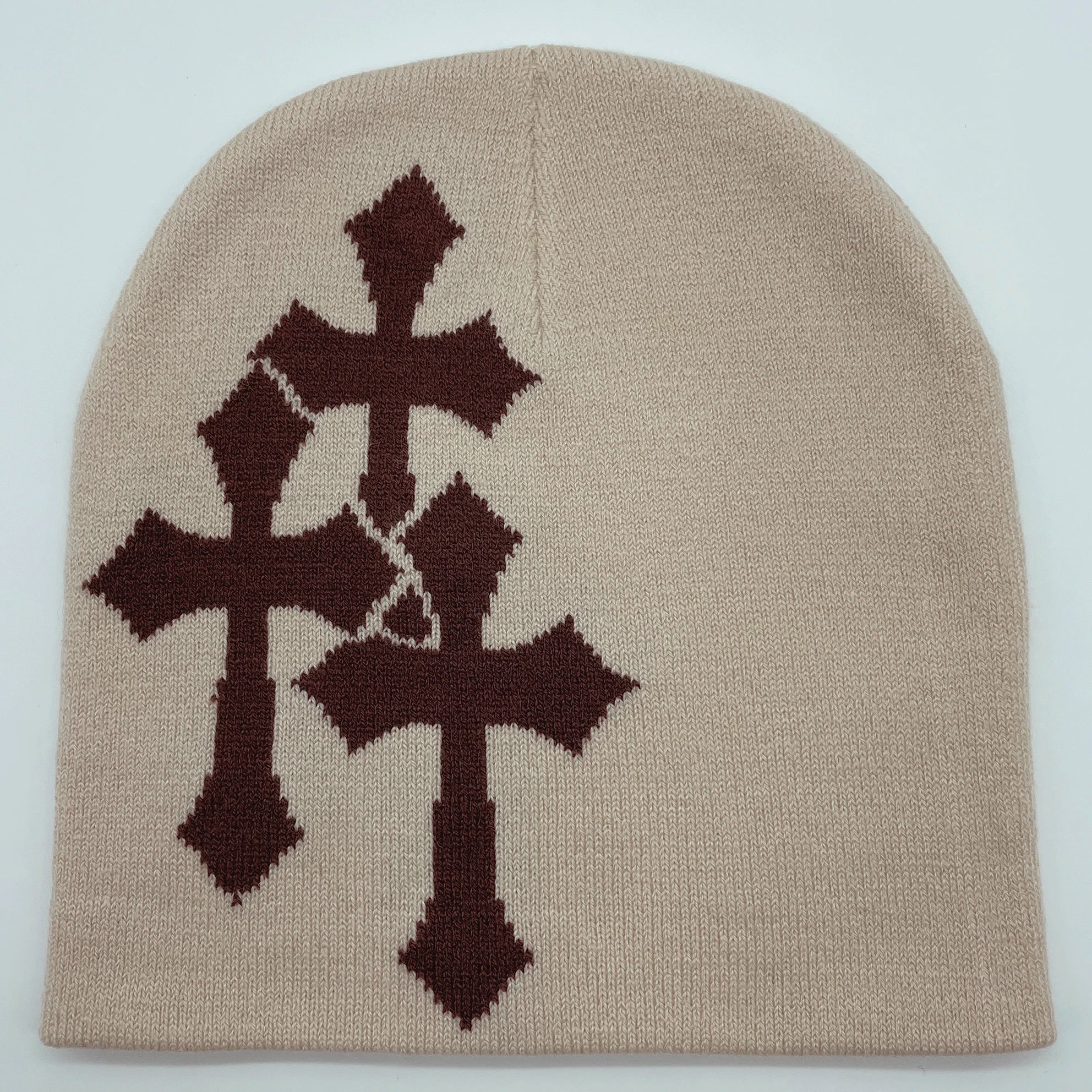 Y2K CRUCIFIX JACQUARD BEANIE