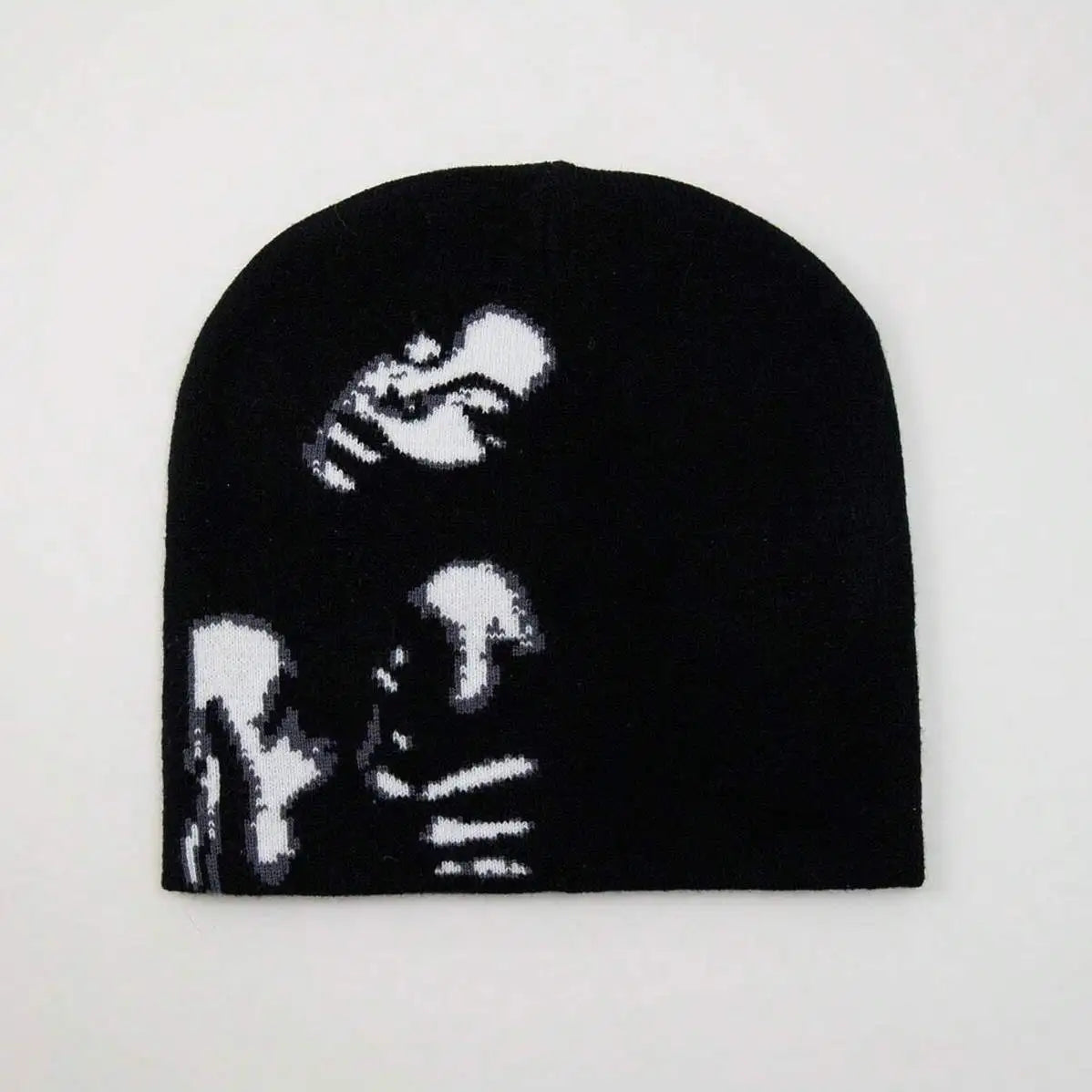 PRINTED WOMAN GRAPHIC KNIT BEANIE HAT