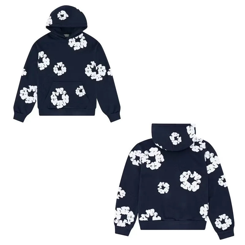DENIM TEARS Floral Hoodie Slim Fit Pullover Hoodie