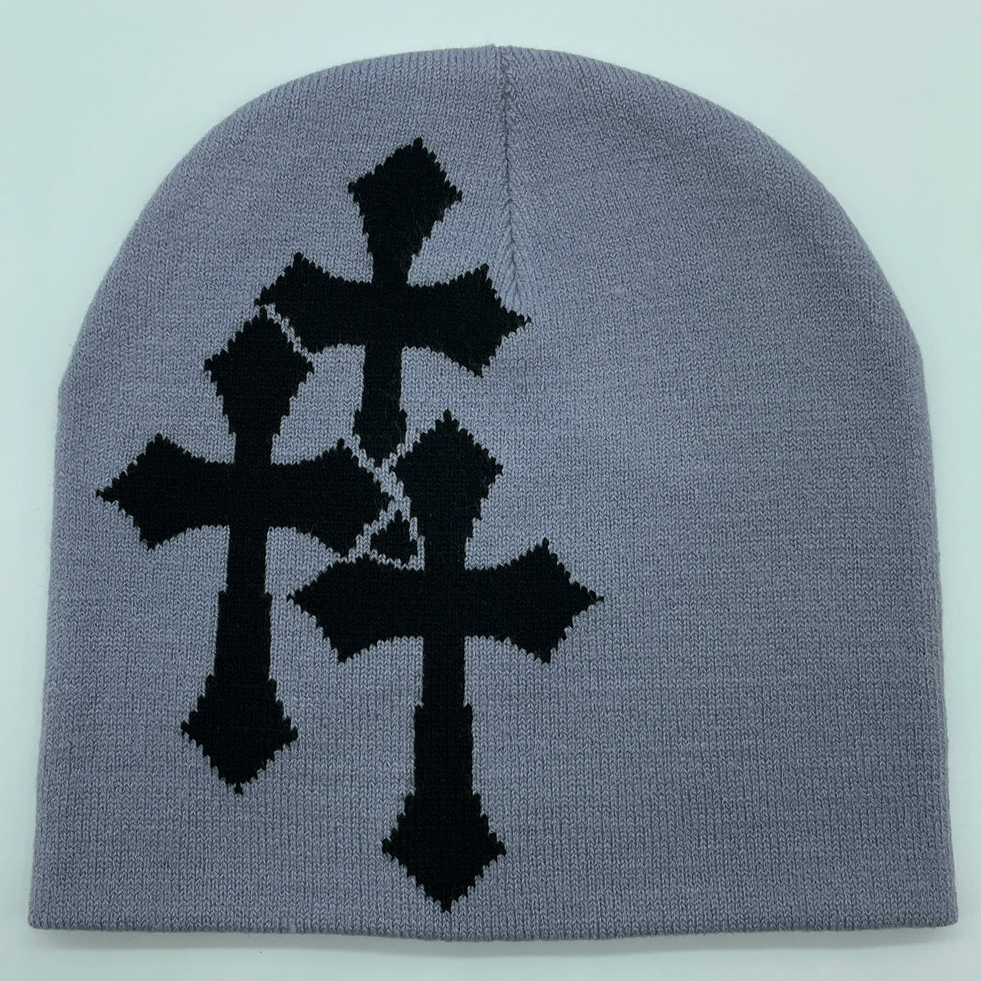 Y2K CRUCIFIX JACQUARD BEANIE