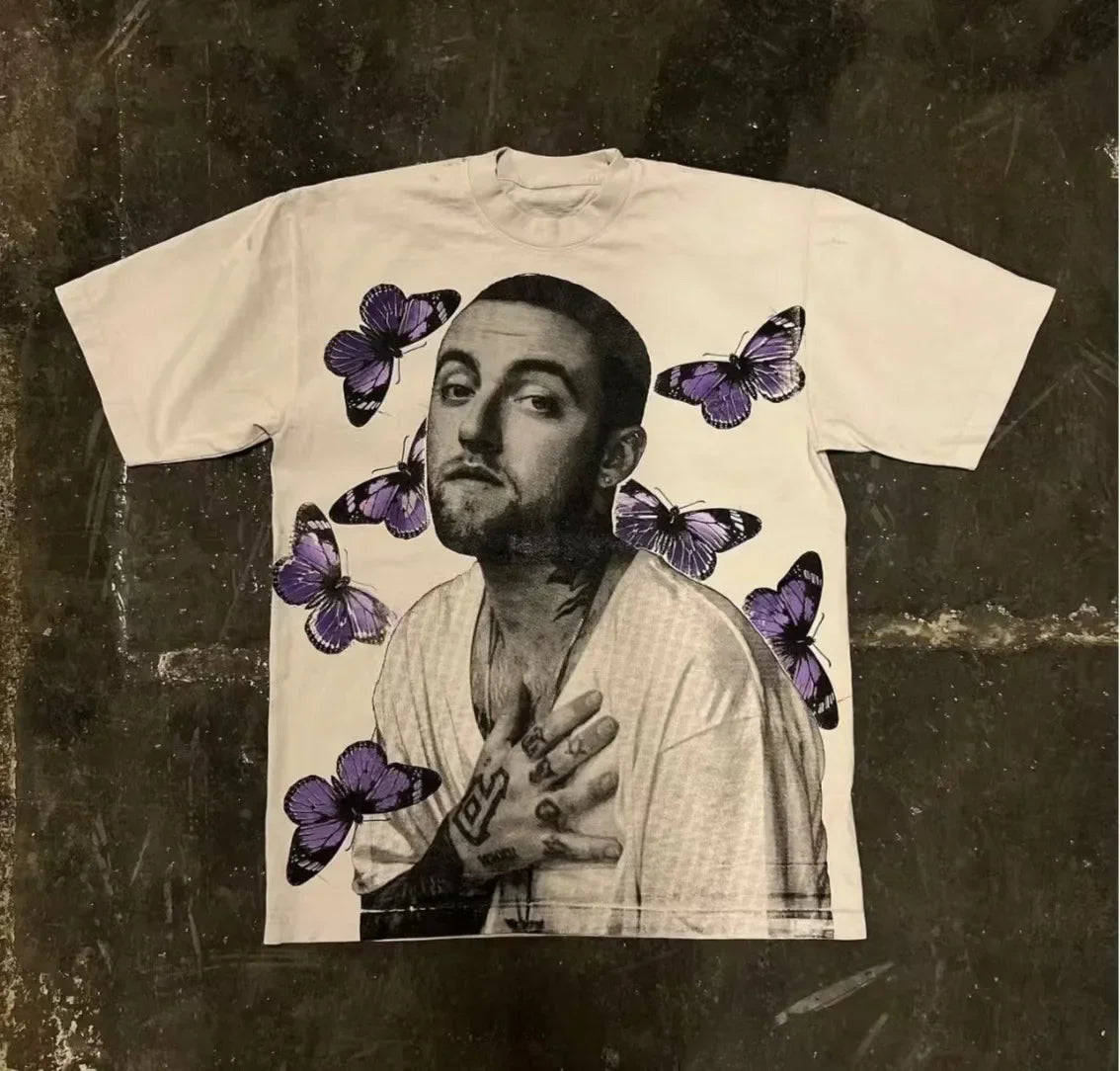 Y2K Vintage Graphic Tee – Mac Miller Butterly Tribute