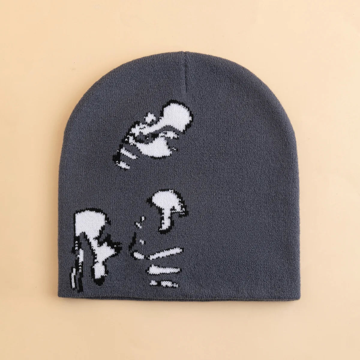 PRINTED WOMAN GRAPHIC KNIT BEANIE HAT