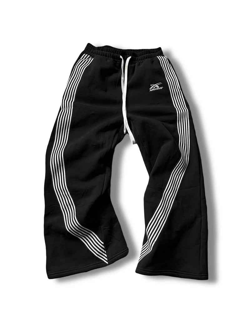 Archive Y2K Gray Tactical Joggers | Black